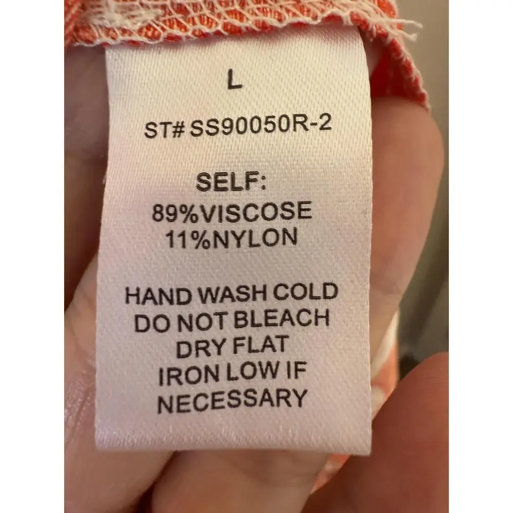 NWT Peach Skirt Womens Large Orange White Maxi‎ Floral Print Boho Summer - Picture 4 of 7